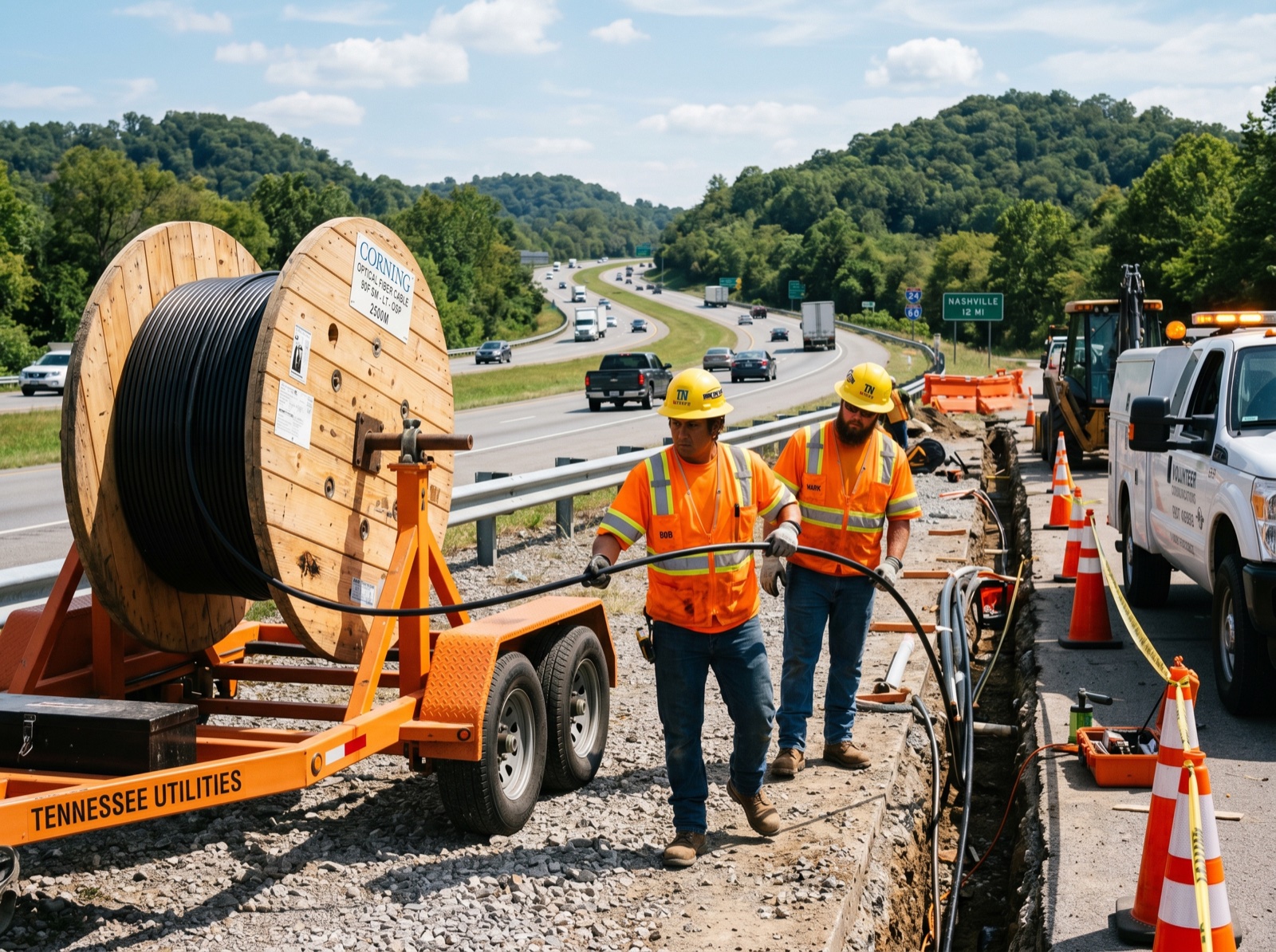 Long-haul fiber OSP installation in Nashville, Tennessee